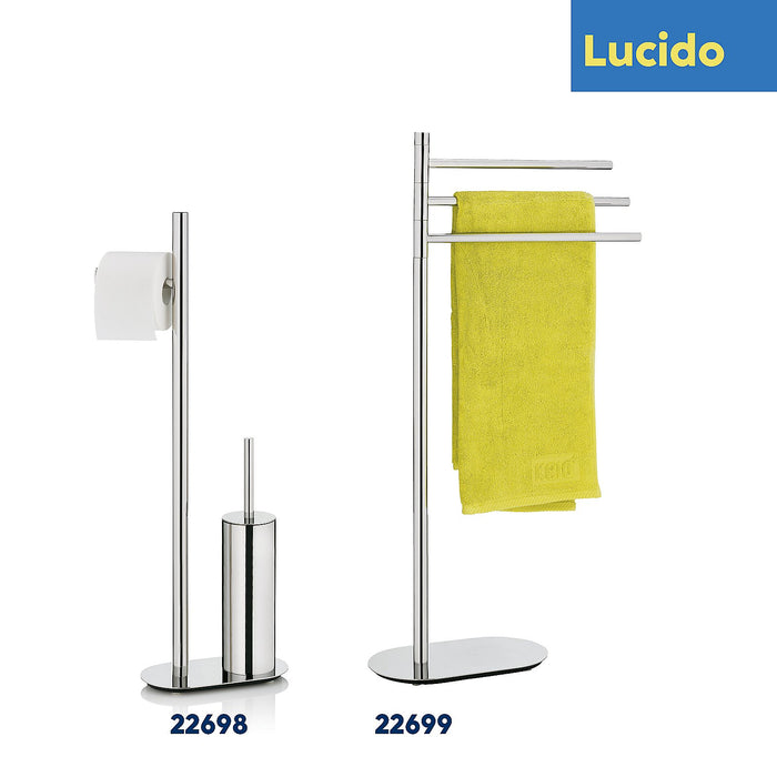Lucido Toiletborstel en toiletrol set - Zilver - Kela