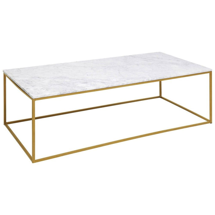Kare Design Key West Gold Salontafel - 120 Cm - Wit Marmer