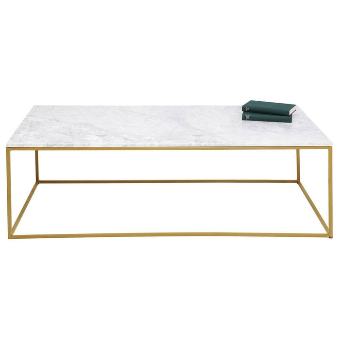 Kare Design Key West Gold Salontafel - 120 Cm - Wit Marmer