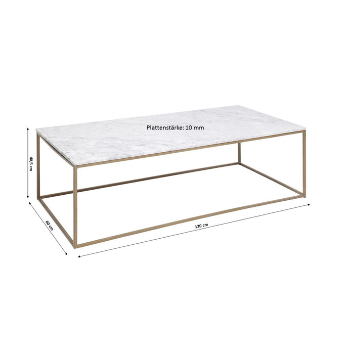 Kare Design Key West Gold Salontafel - 120 Cm - Wit Marmer