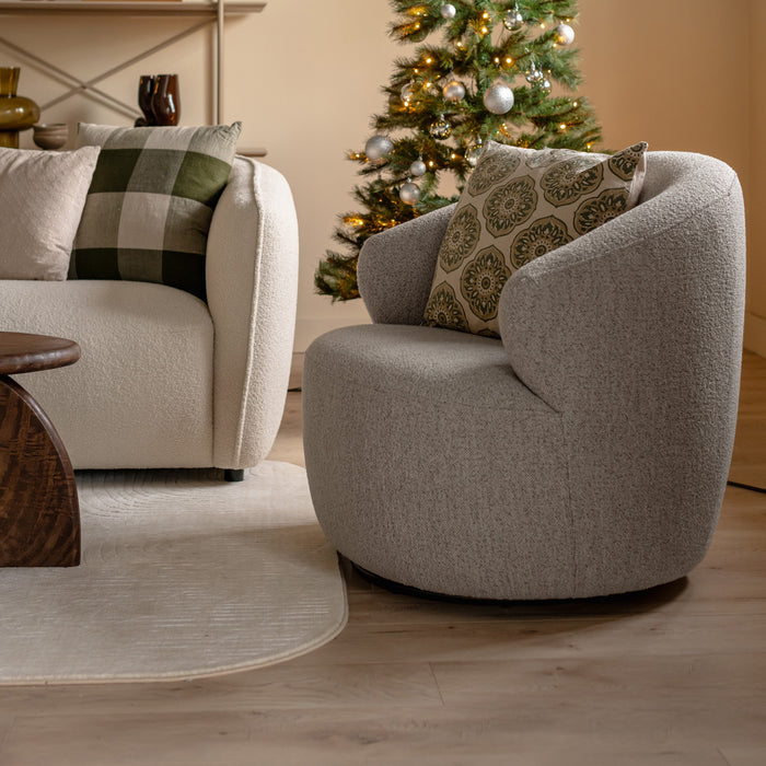 by fonQ Hug Draaibare Fauteuil - Bouclé - Greige