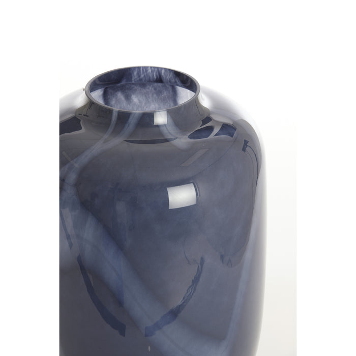Light & Living Light&living Vaas Ø34x50 cm KOBALA glas blauw-crème