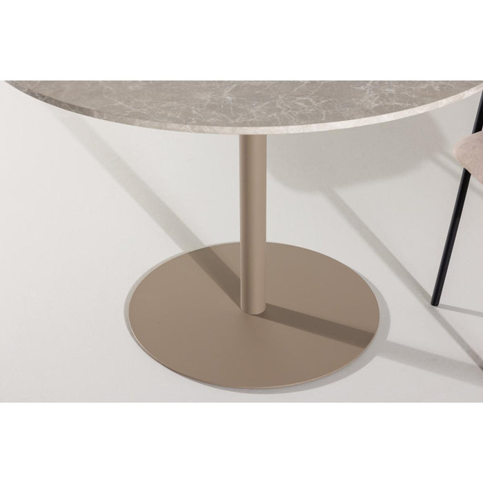 Svea - Zuna ronde eettafel - ø110 cm - marmerlook - beige