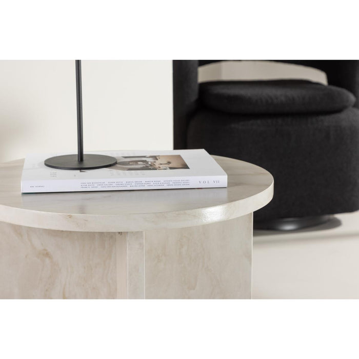 Svea - Carlo ronde bijzettafel - ø50 cm - marmerlook