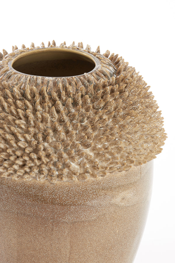 Light&living Vaas deco 33x32x47,5 cm SANGKU keramiek taupe