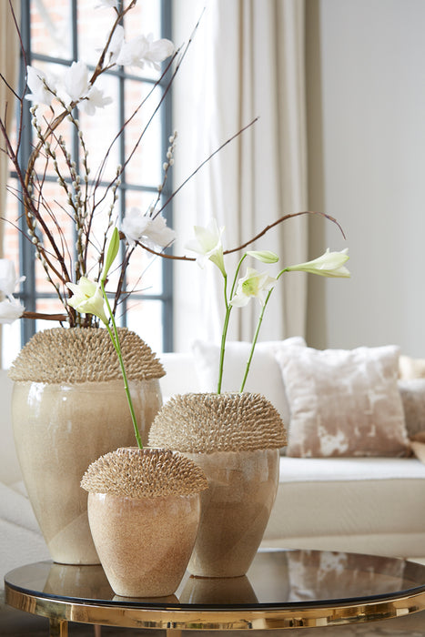 Light&living Vaas deco 33x32x47,5 cm SANGKU keramiek taupe