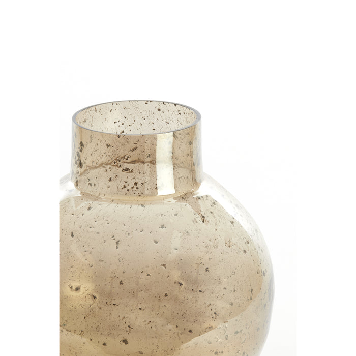 Light & Living Light&living Vaas Ø31x38 cm DUSIT glas steenslag amber