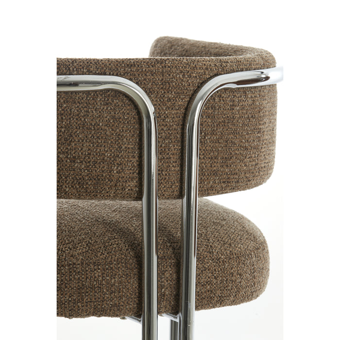 Light&living Eetkamerstoel 56x52x72 cm ADANTE donker bruin+chroom