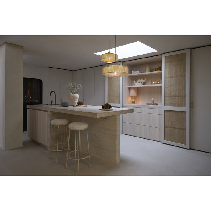 Light & Living Light&living Barkruk Ø41x73 cm ALICE bouclé crème+crème