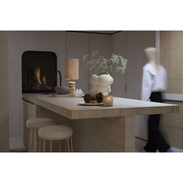 Light & Living Light&living Barkruk Ø41x73 cm ALICE bouclé crème+crème