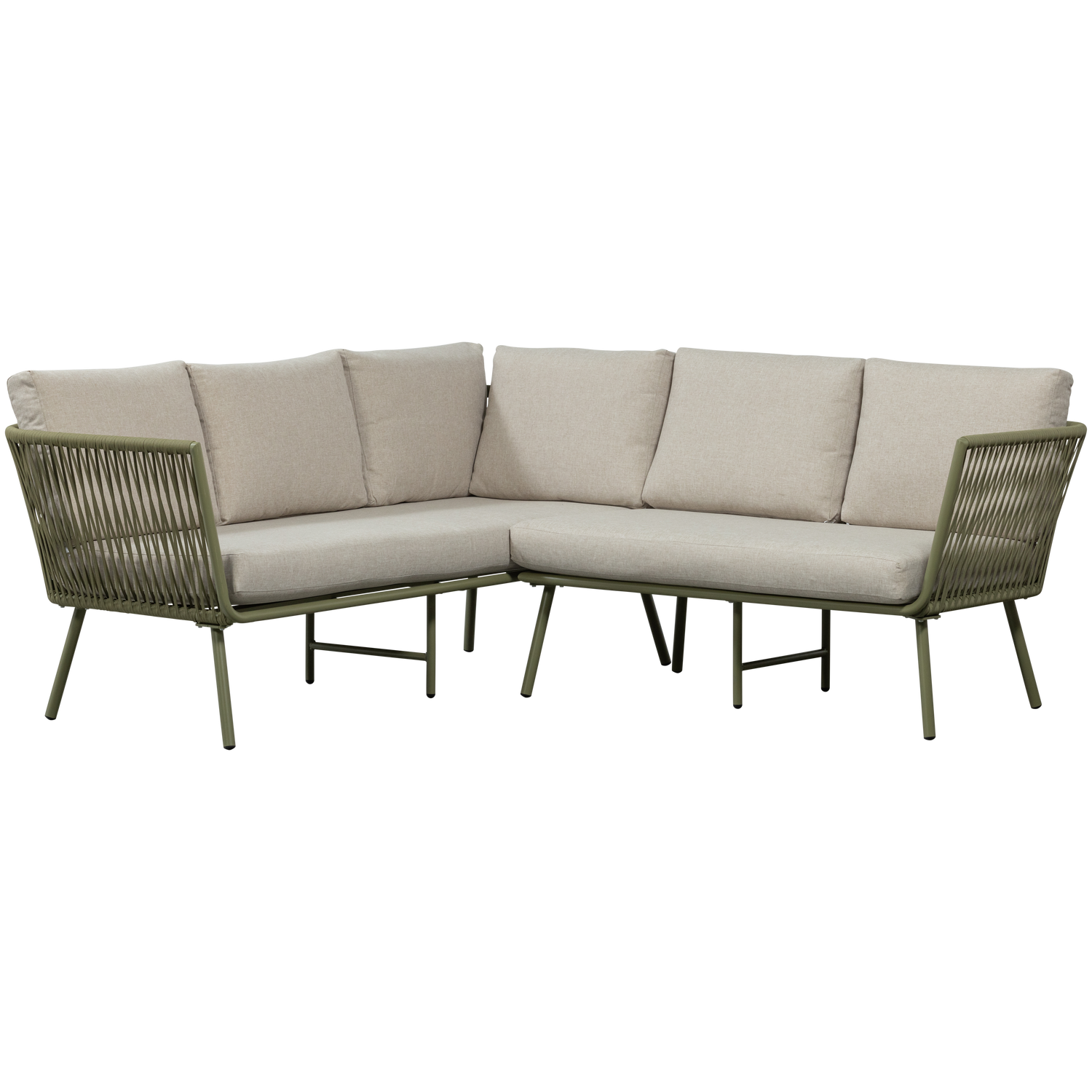 WOOOD Claunk Loungeset - Metaal - Groen|Zand - 69x180x180