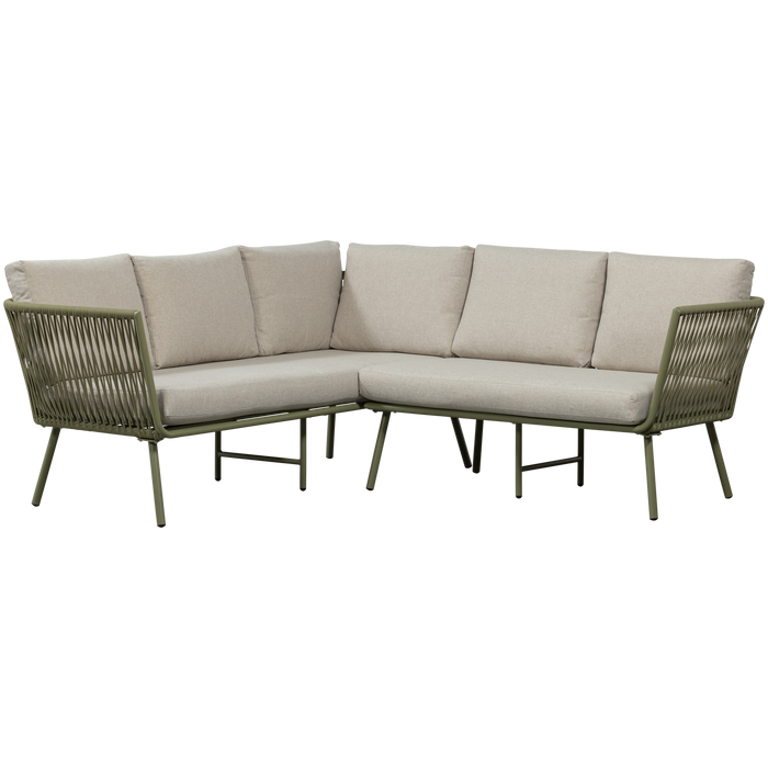 WOOOD Claunk Loungeset - Metaal - Groen|Zand - 69x180x180