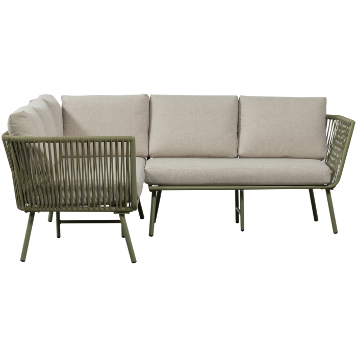 WOOOD Claunk Loungeset - Metaal - Groen|Zand - 69x180x180