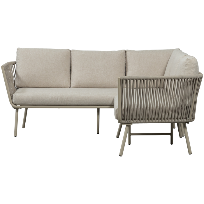 WOOOD Claunk Loungeset - Metaal - Zand|Taupe - 69x180x180