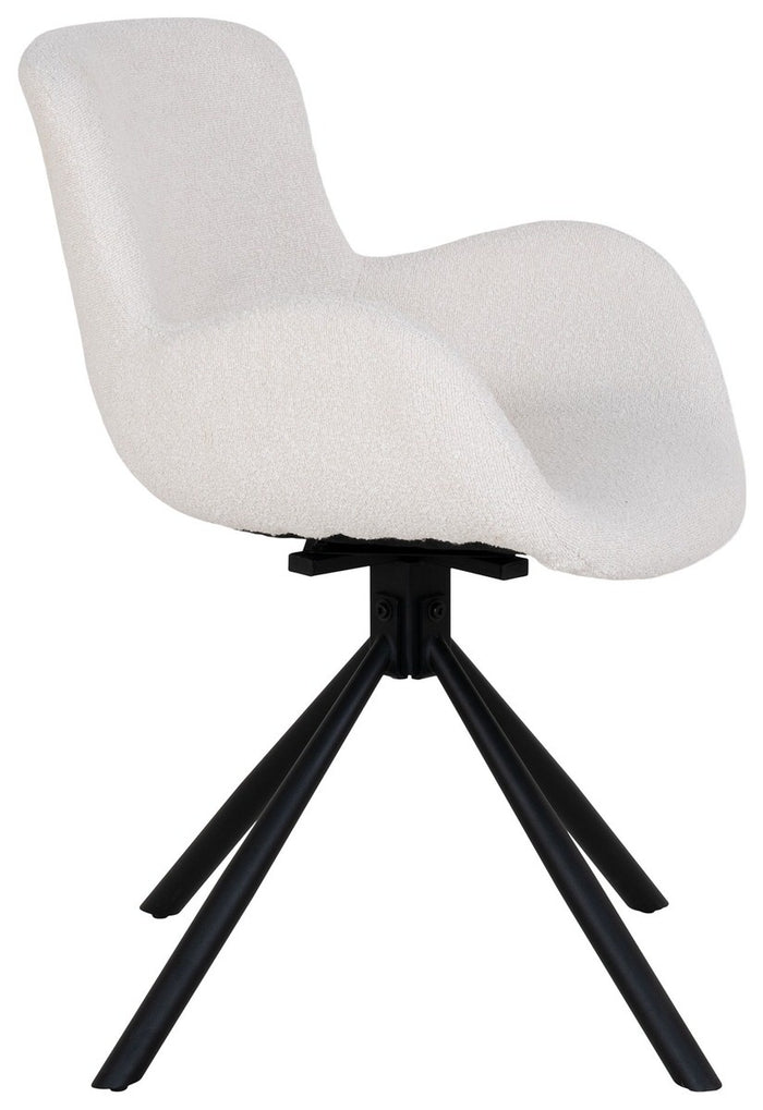 House Nordic Amorim Gebroken Wit Bouclé Draaistoel set van 2