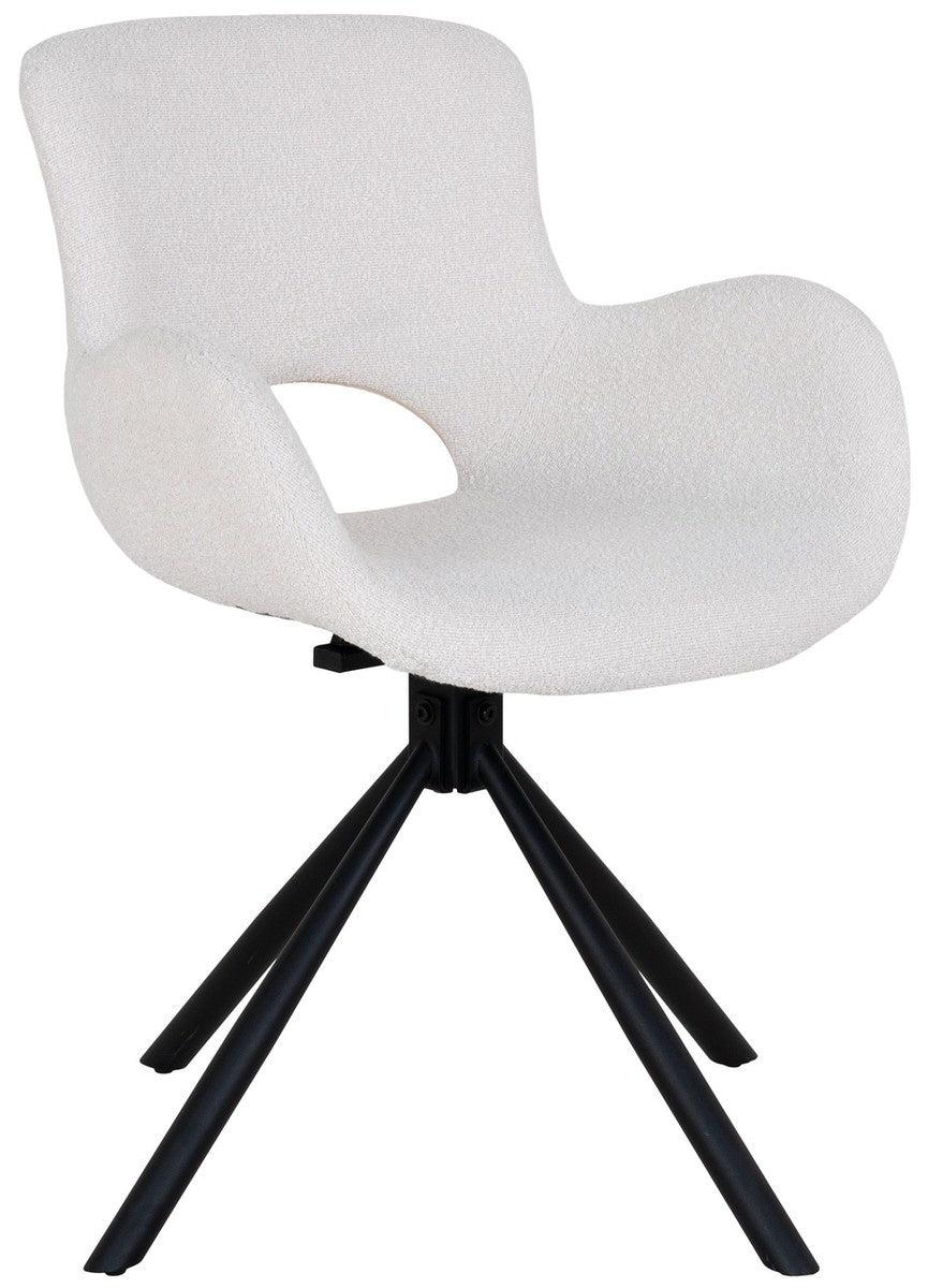 House Nordic Amorim Gebroken Wit Bouclé Draaistoel set van 2