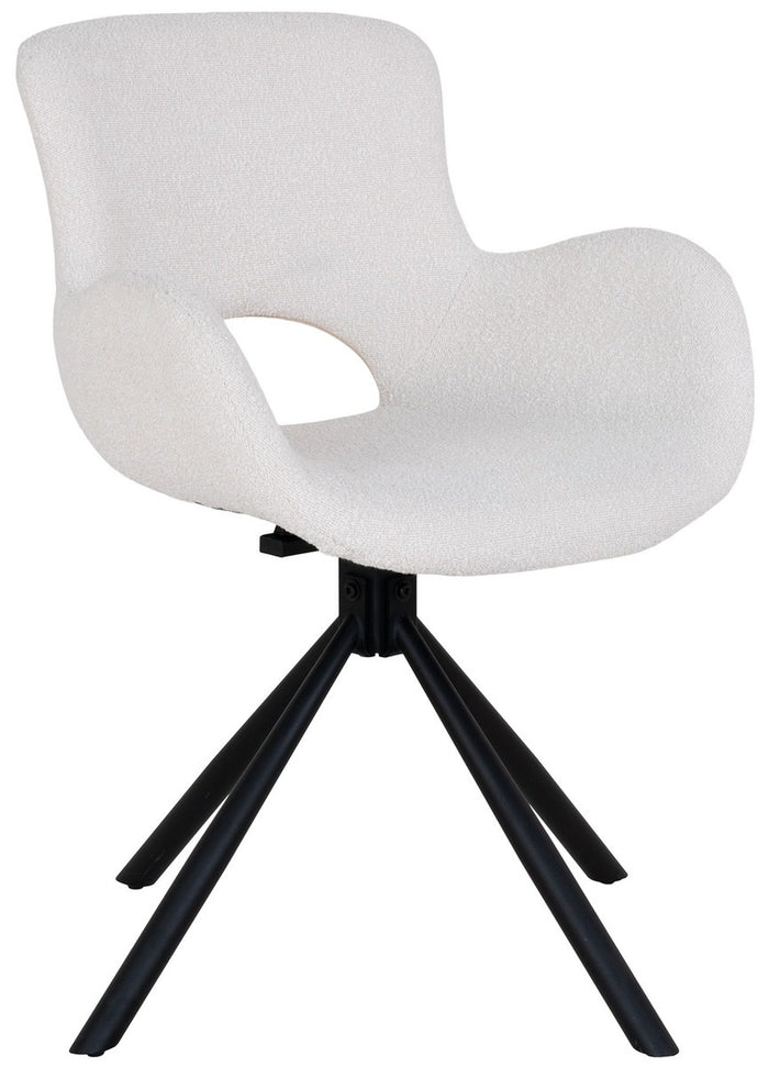 House Nordic Amorim Gebroken Wit Bouclé Draaistoel set van 2