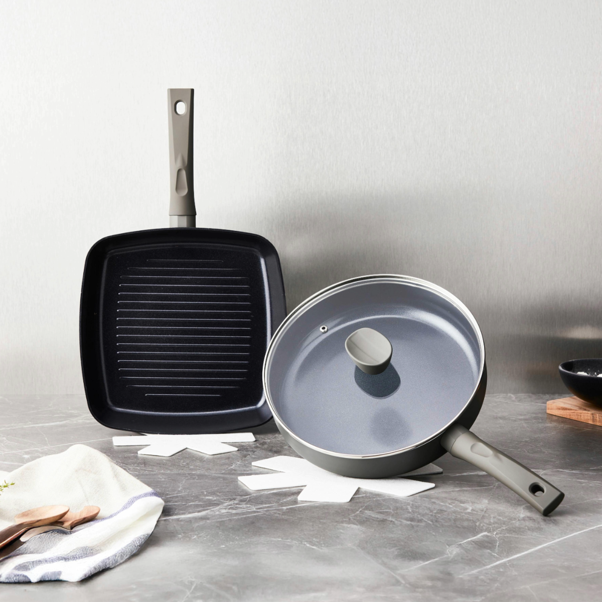 ISENVI Avon Combideal - keramische grillpan en hapjespan - Ergo