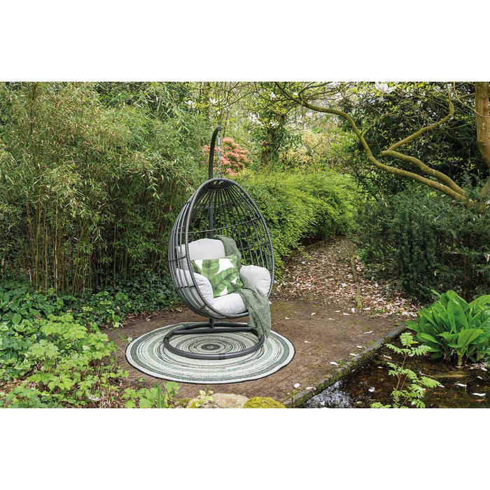 Panama hangstoel - eivorm - carbon black - earl grey - valley sand