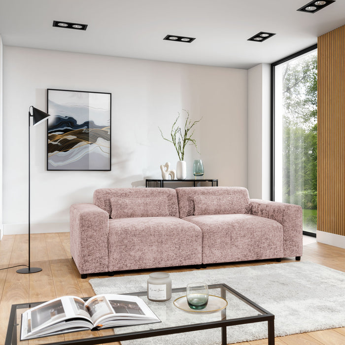 by fonQ Velura 2-zitsbank - Chenille - Oudroze