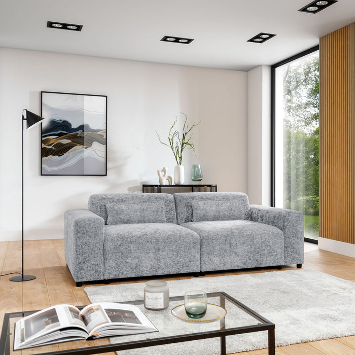 by fonQ Velura 2-zitsbank - Chenille - Grijs