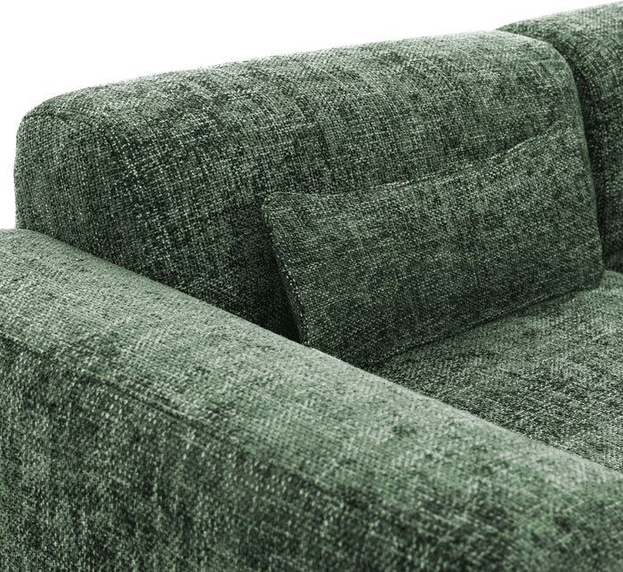 by fonQ Velura Hoekbank Links Big - Chenille - Groen