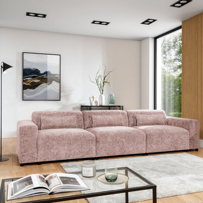 by fonQ Velura 3-zitsbank - Chenille - Oudroze