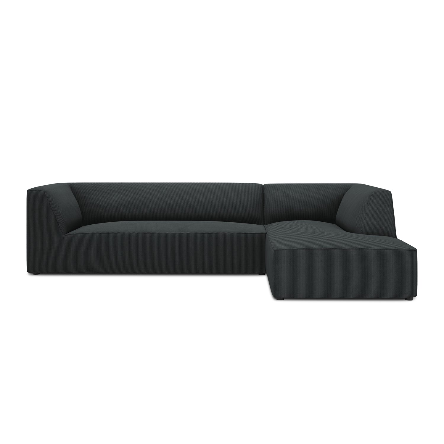 Windsor & Co Sao Hoekbank met Chaise Longue Rechts - 4-zits - Ribstof - Zwart