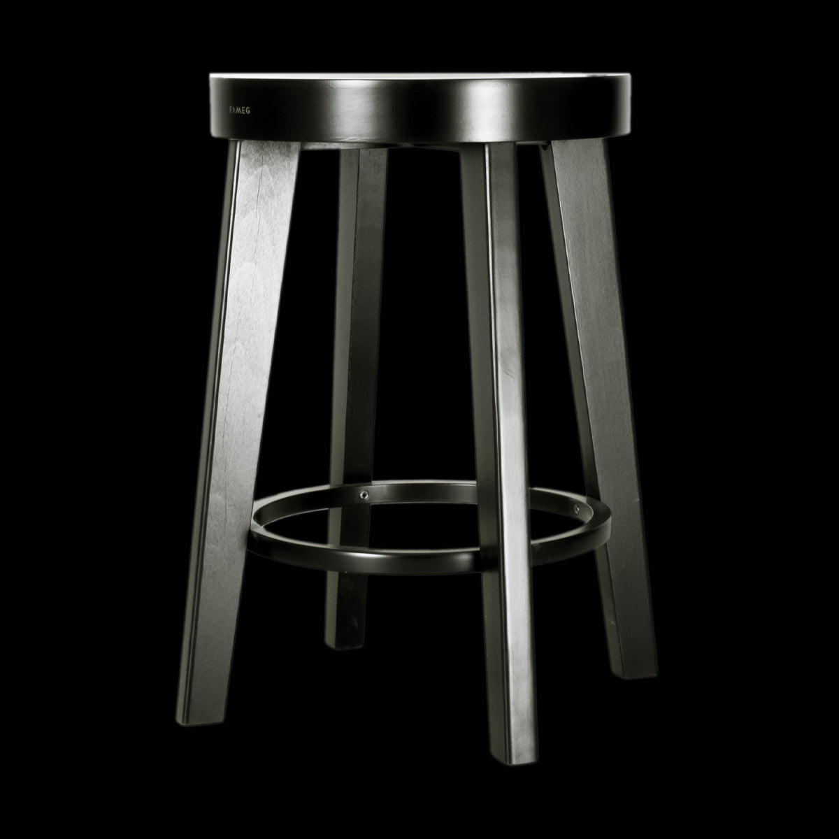 Fameg Fico houten barkruk zwart gebeitst - 61 cm