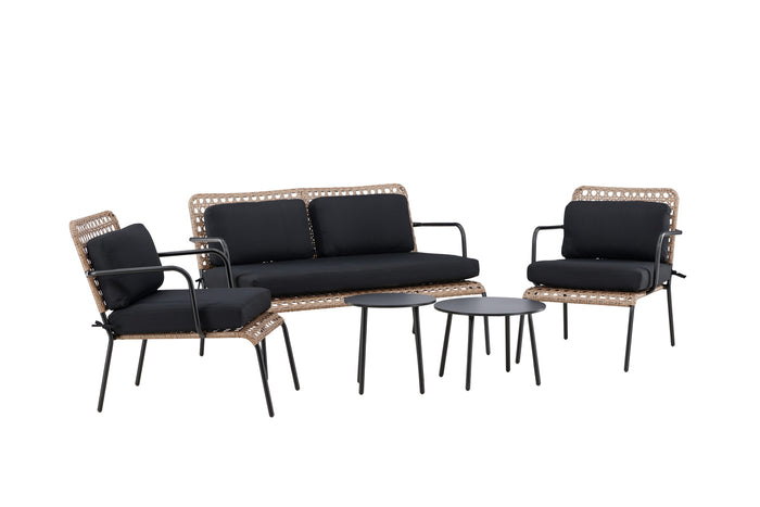 Fjôrd - Tuinset Naturel|Zwart - Wicker|Staal - Paola