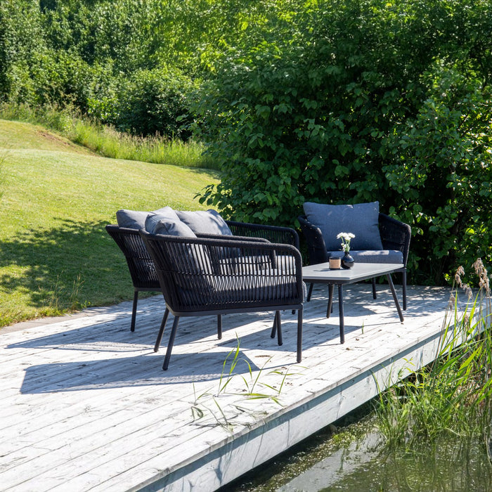 Fjôrd - Tuinset Zwart|Grijs - Aluminium|Touw - Lindos