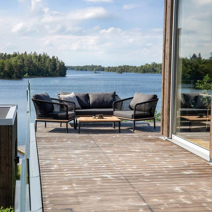 Fjôrd - Tuinset Zwart - Aluminium|Acaciahout - Andorra