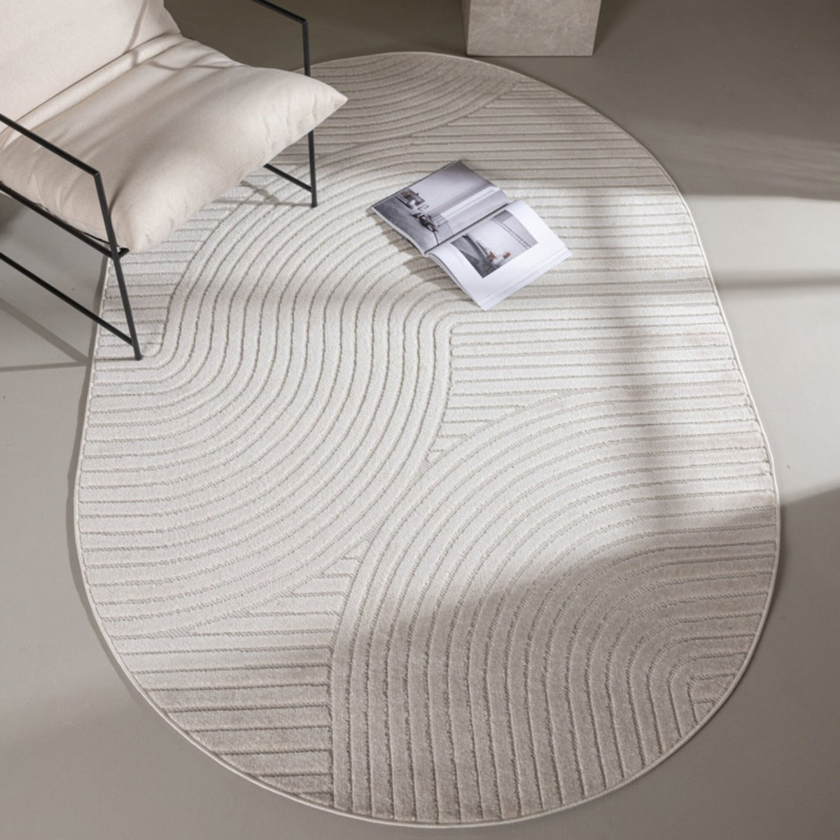 Fjôrd - Vloerkleed Wit Ovaal - 230x160cm - Vince