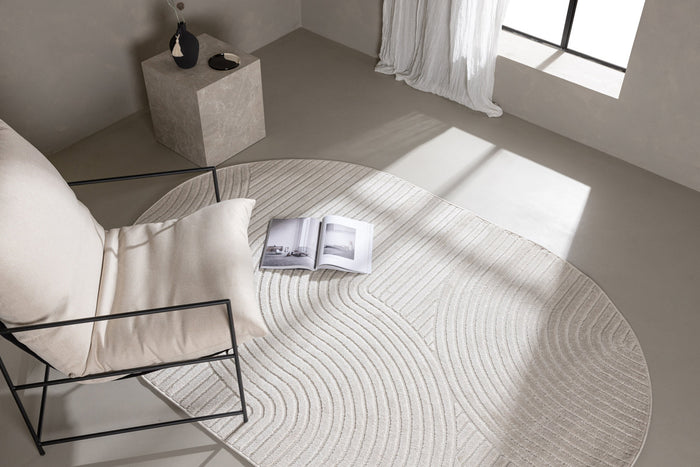Fjôrd - Vloerkleed Wit Ovaal - 230x160cm - Vince