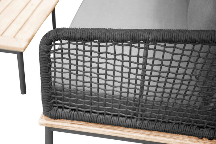 Fjôrd - Loungeset Zwart - Aluminium|Acaciahout - Andorra