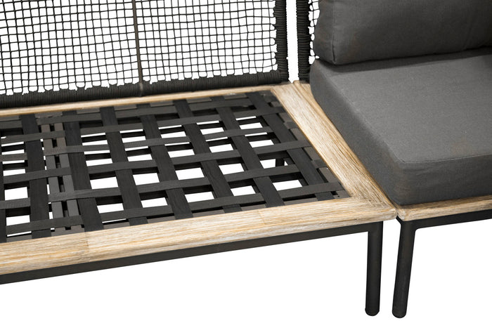 Fjôrd - Loungeset Zwart - Aluminium|Acaciahout - Andorra