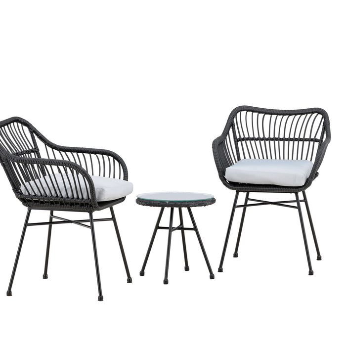 Fjôrd - Loungeset Zwart - Wicker - Viga