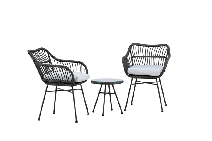 Fjôrd - Loungeset Zwart - Wicker - Viga