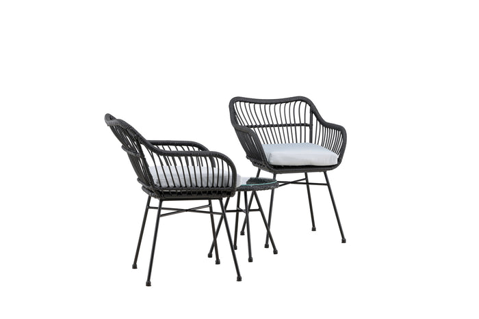 Fjôrd - Loungeset Zwart - Wicker - Viga