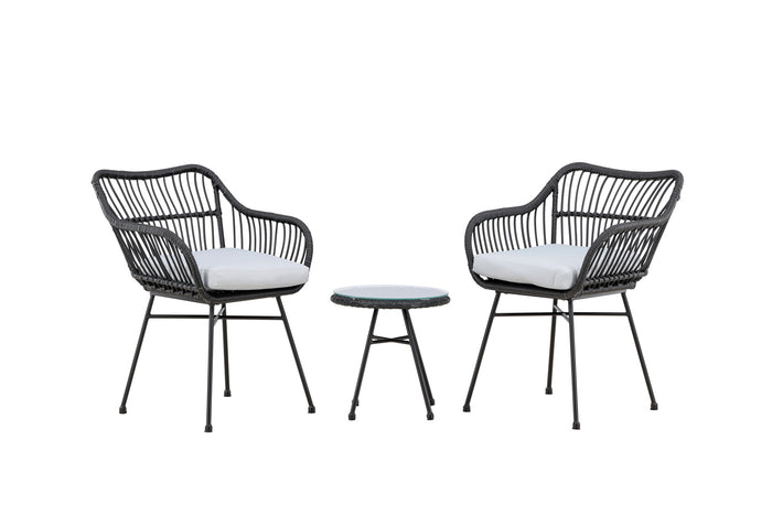 Fjôrd - Loungeset Zwart - Wicker - Viga