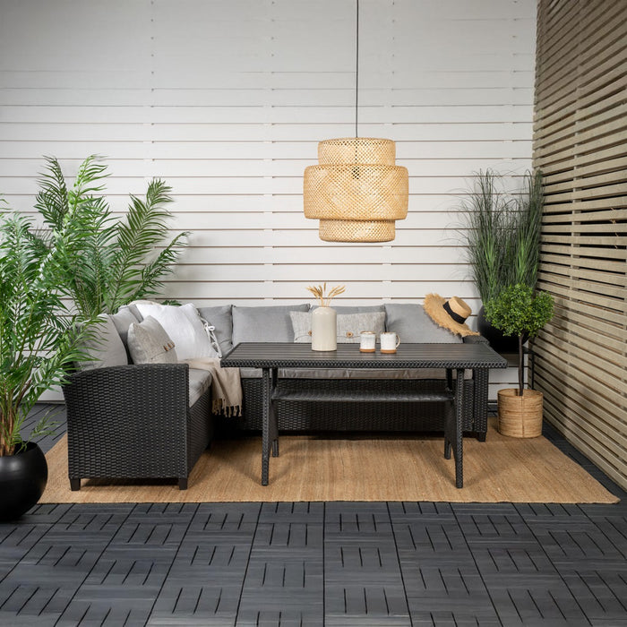 Fjôrd - Loungeset Zwart|Grijs - Brentwood