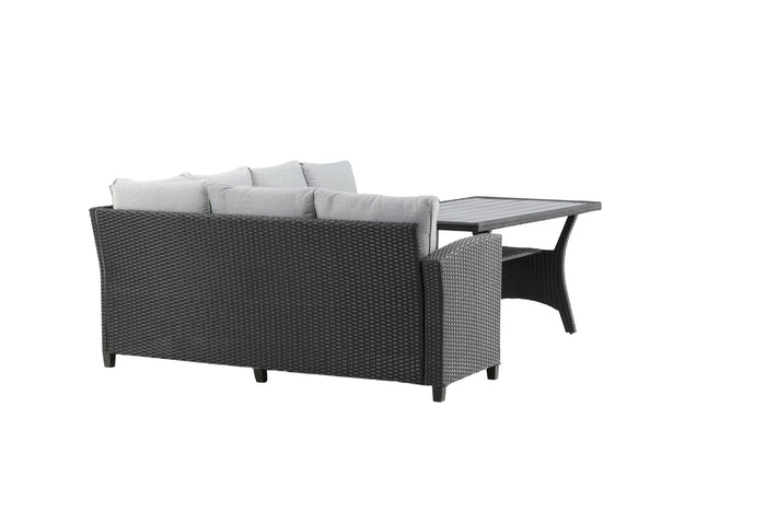 Fjôrd - Loungeset Zwart|Grijs - Brentwood