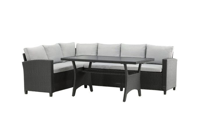 Fjôrd - Loungeset Zwart|Grijs - Brentwood