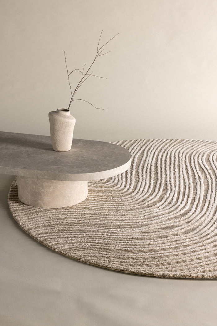 Fjôrd - Vloerkleed Beige - Ø200cm - Melle