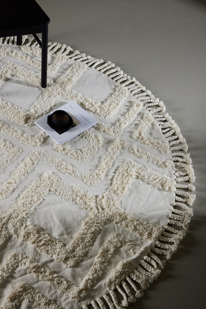 Fjôrd - Vloerkleed Wit - Ø200cm - Hilma