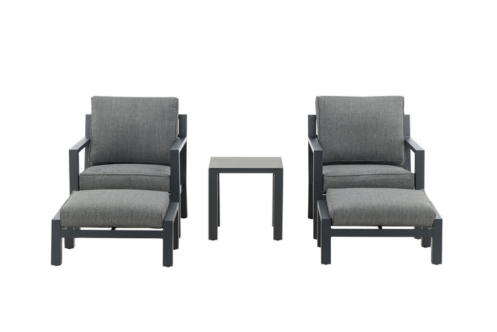 Fjôrd - Loungeset Zwart - 5-delig - Barcelona