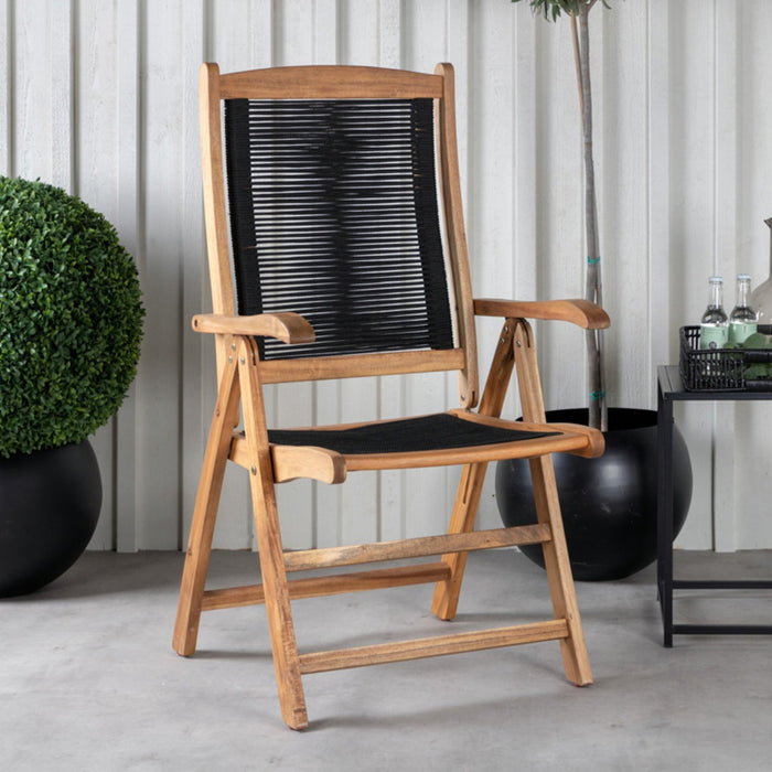 Fjôrd - Tuinstoel Zwart - Acaciahout - Peter - Set van 2