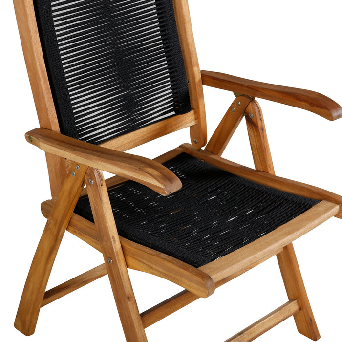 Fjôrd - Tuinstoel Zwart - Acaciahout - Peter - Set van 2