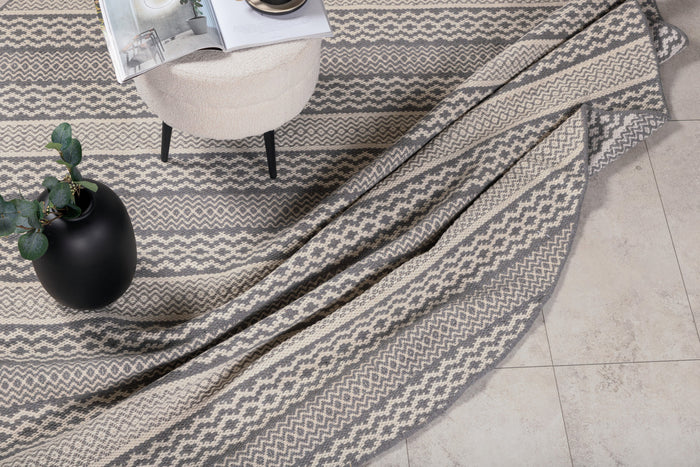 Fjôrd - Vloerkleed Lichtgrijs - Ø200cm - Sishu