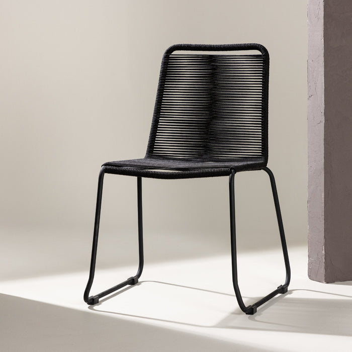 Fjôrd - Tuinstoel Zwart - Touw - Lindos - Set van 2